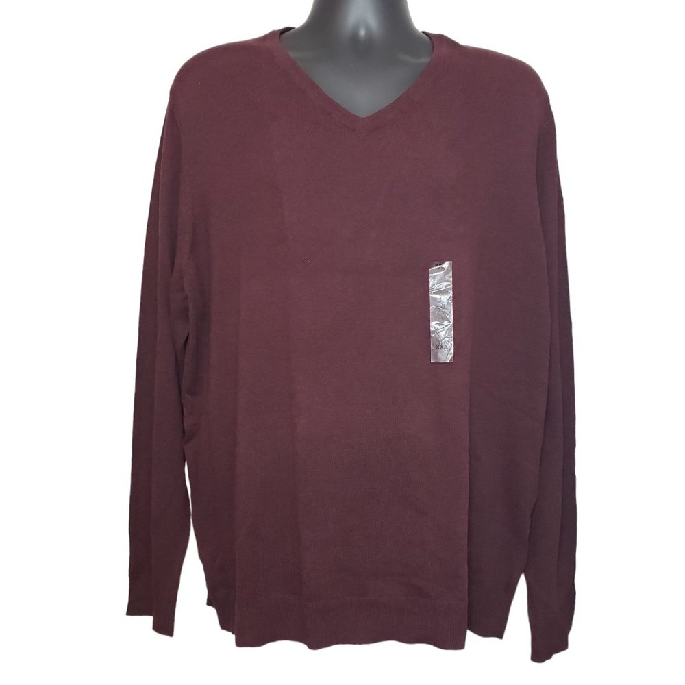 Alfani Men's Red Pullover V-Neck Sweater Sz XXL
